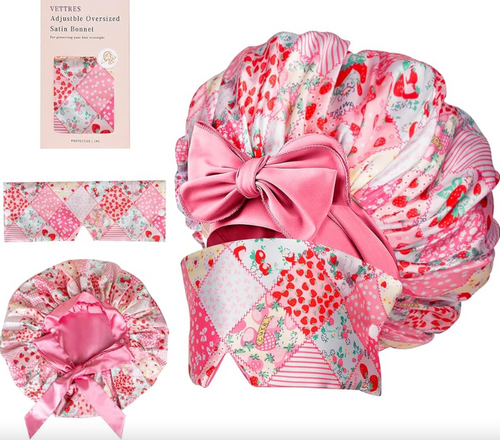 Luxury Satin Bonnet - With Eye Mask