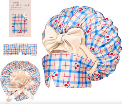 Luxury Satin Bonnet - With Eye Mask