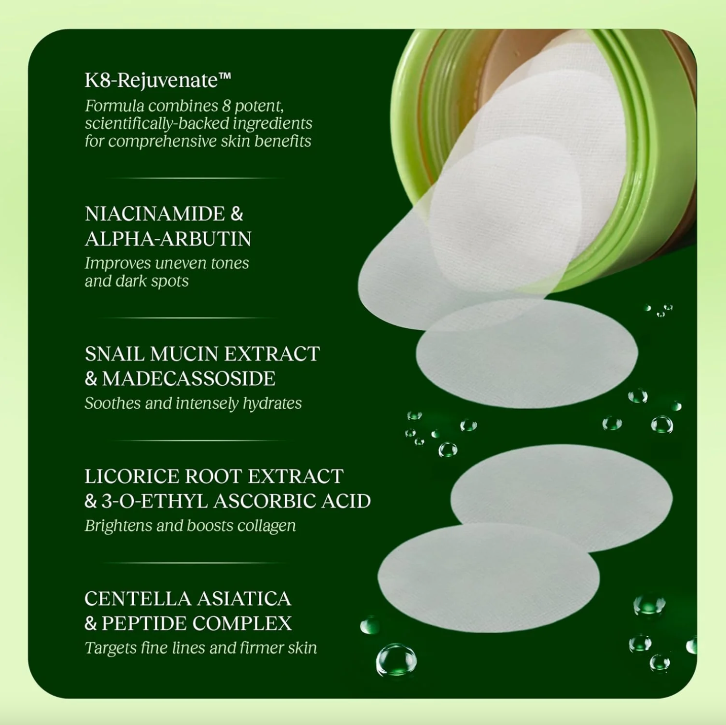 KOREAN TONER PADS - FADE DARK SPOTS AND WRINKLES FAST