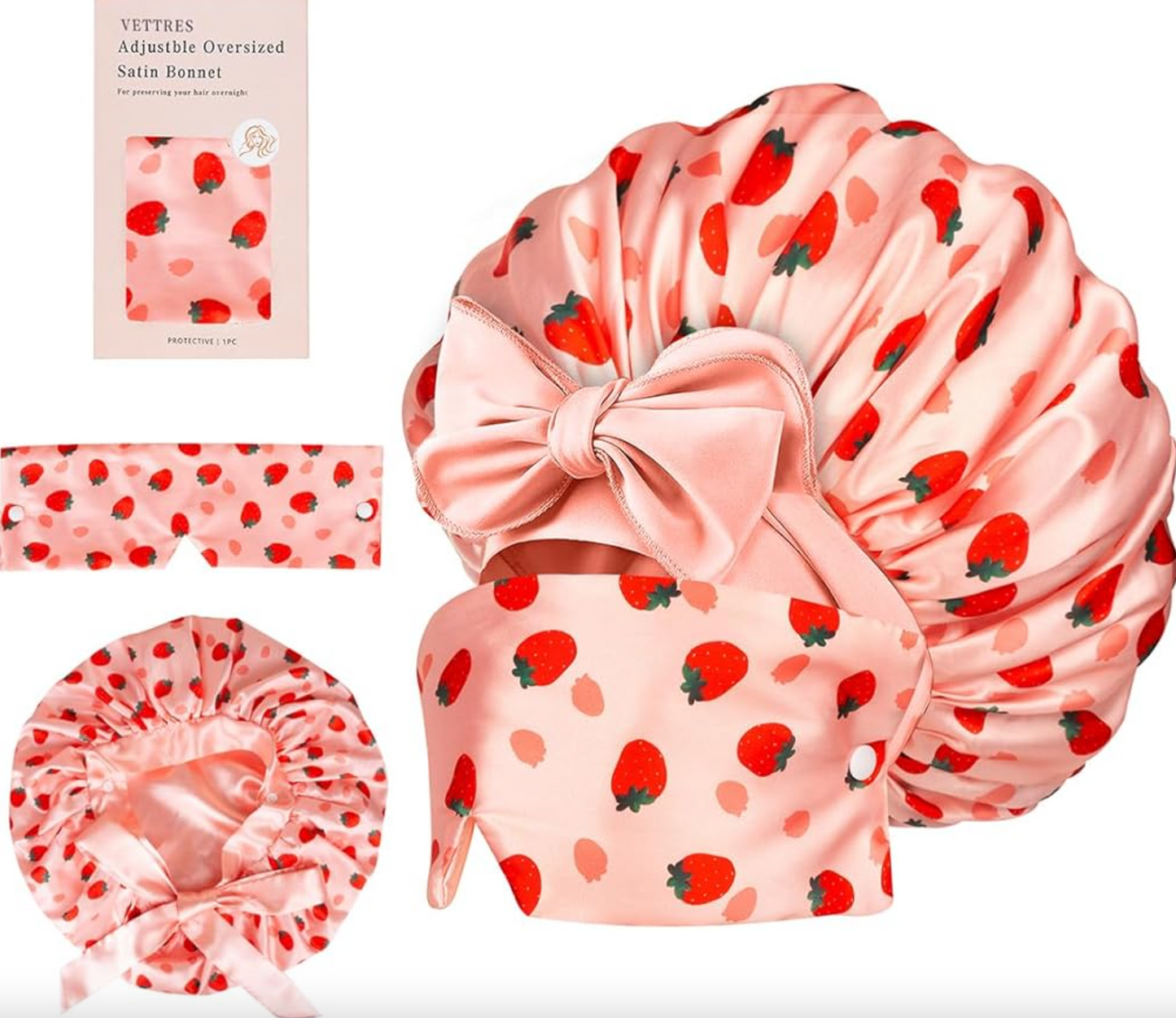 Luxury Satin Bonnet - With Eye Mask