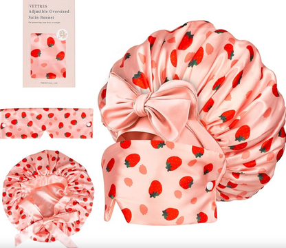 Luxury Satin Bonnet - With Eye Mask